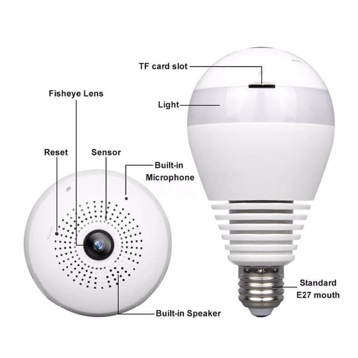 Bóng Đèn Camera Cctv Wifi - Ip Cam - 360 Vr Cloud Xs540 Sdfg40