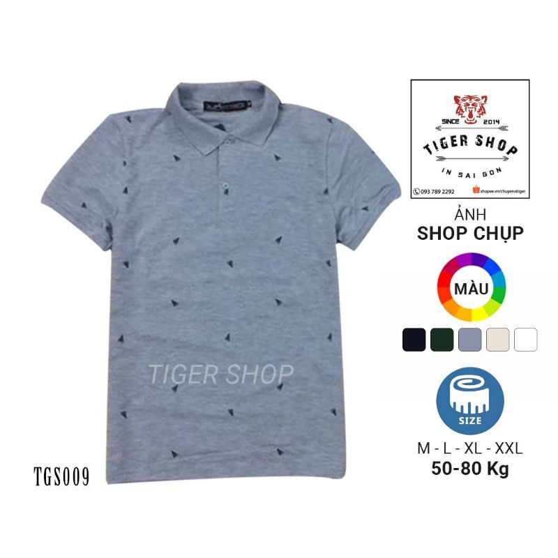 Áo phông nam đẹp họa tiết tay ngắn có cổ Tgs006