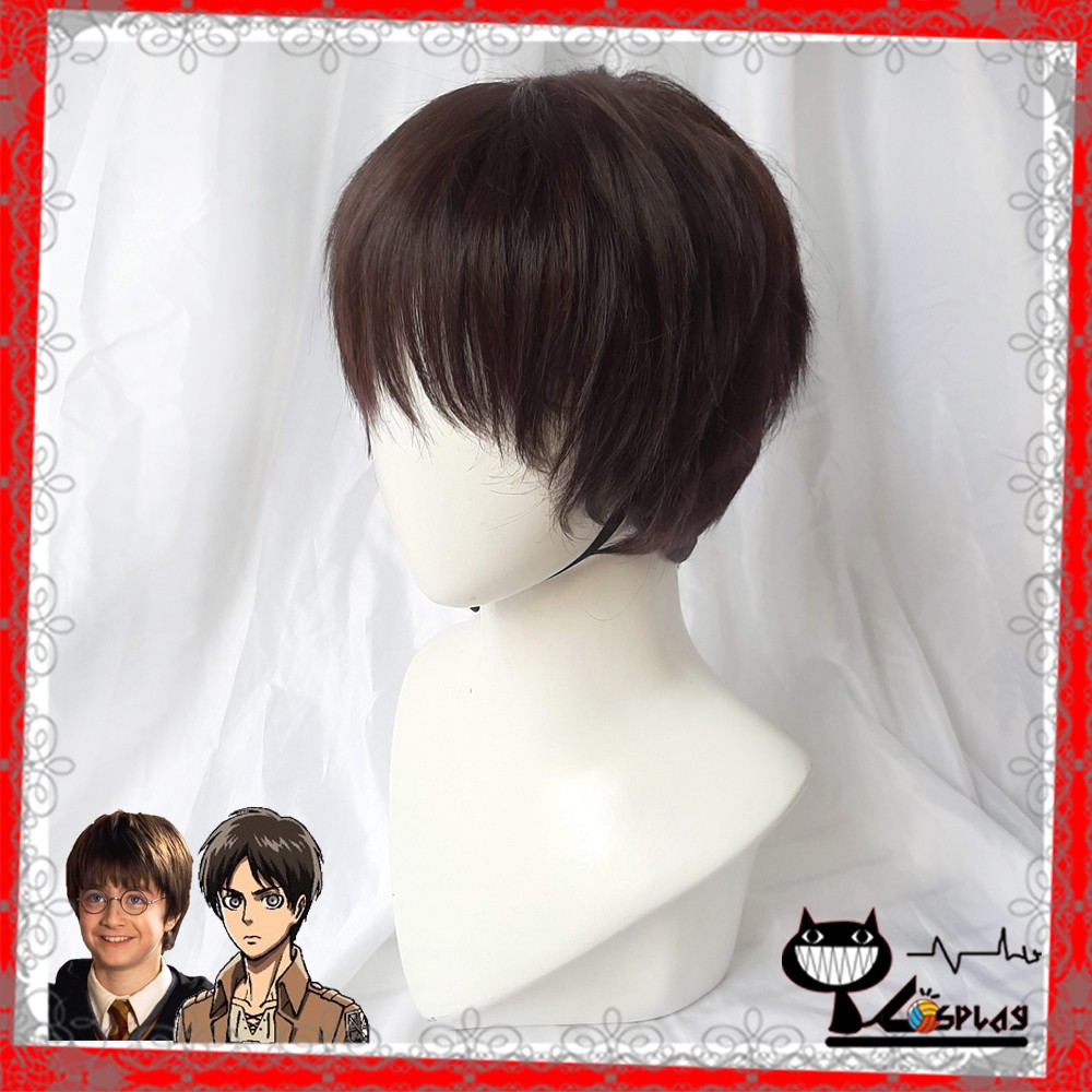 [Sẵn] Wig/tóc giả Eren Yeager - Attack on titan màu nâu đen [Miu Cosplay]