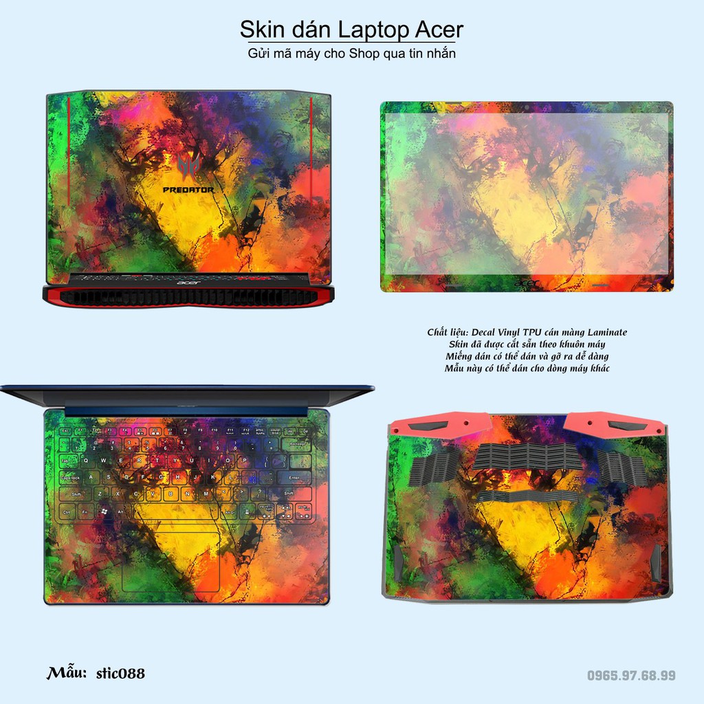 Skin dán Laptop Acer in hình Hoa văn sticker nhiều mẫu 15 (inbox mã máy cho Shop)
