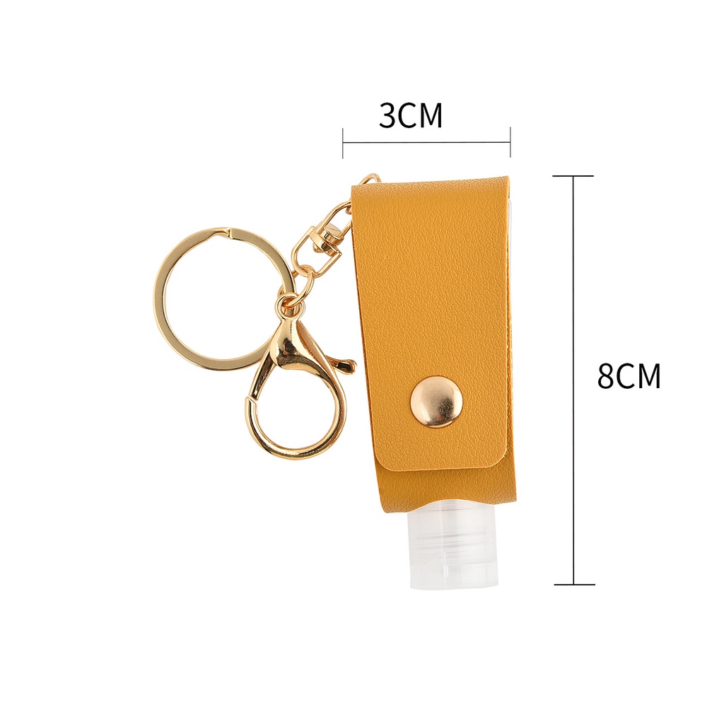 30ml Mini Silicone Hand Sanitizer Bottle Leather Holder with Dispenser Containers Spray Bottle