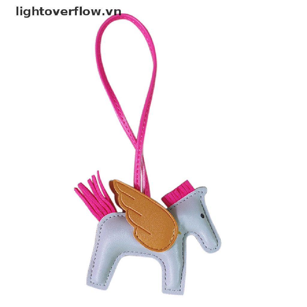 Móc Treo Chìa Khóa Bằng Da PU Hình Ngựa Nhiều Màu Trang Trí Túi Xách Nữ