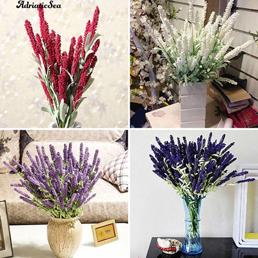 Hoa giả, cành 12 bông lavender, hoa oải hương hạt xốp trang trí phong cách Pháp LAV-12