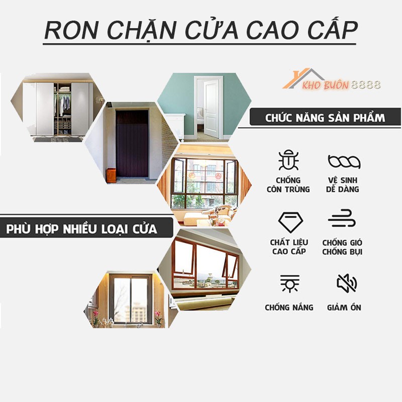 Ron, đệm chặn cửa 🚪SALE🚪 miếng đệm bịt khe cửa nhà chống côn trùng chặn gió cách nhiệt âm ngăn bụi bẩn bảo vệ chân RCCUA