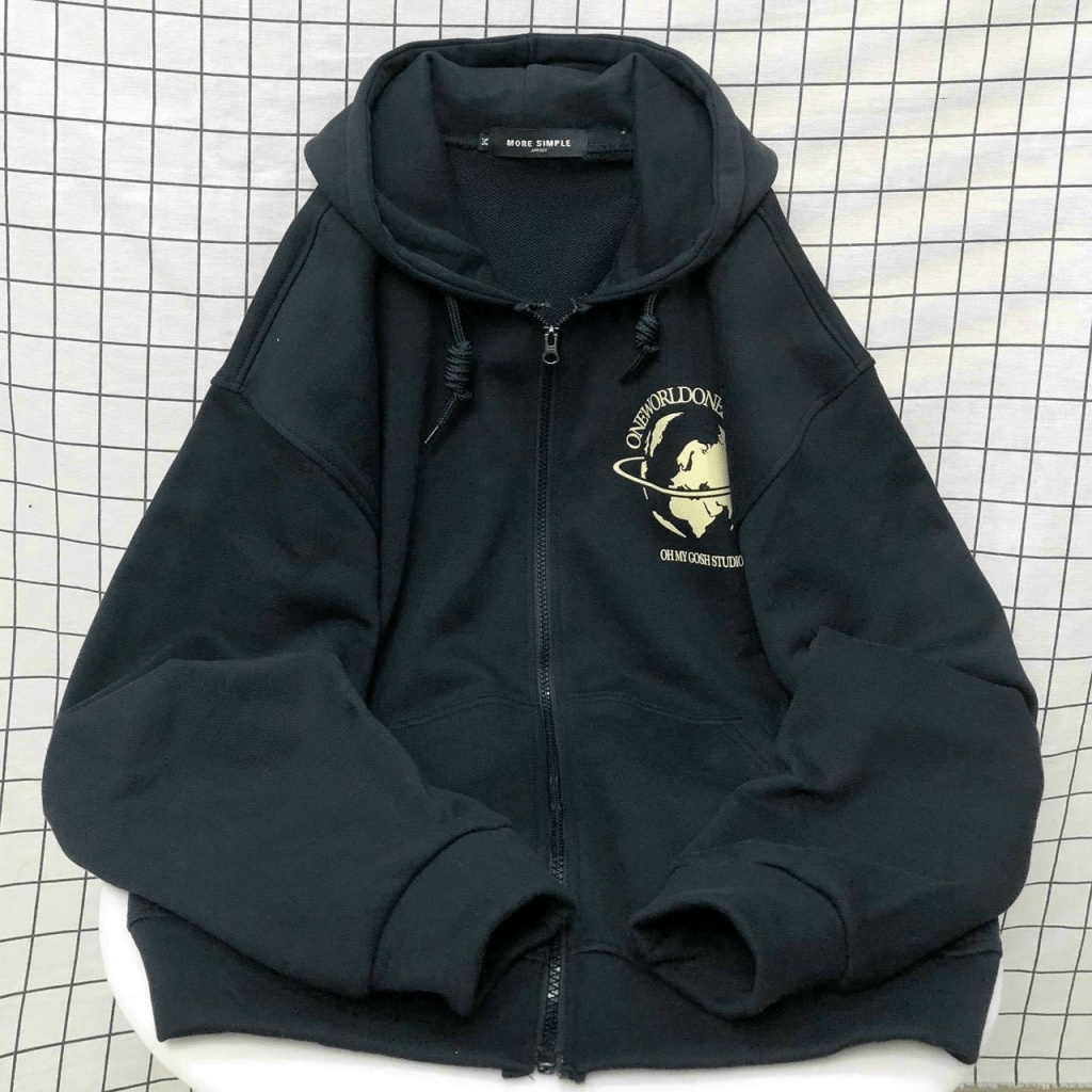 FREE SHIP Áo KHoác Nỉ Dây kéo ZIp In HÌnh Trái Đất Xanh Mình Anh Và Em Chống Nắng HOt Trend