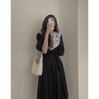 váy cổ ren kèm đai QCCC 2619