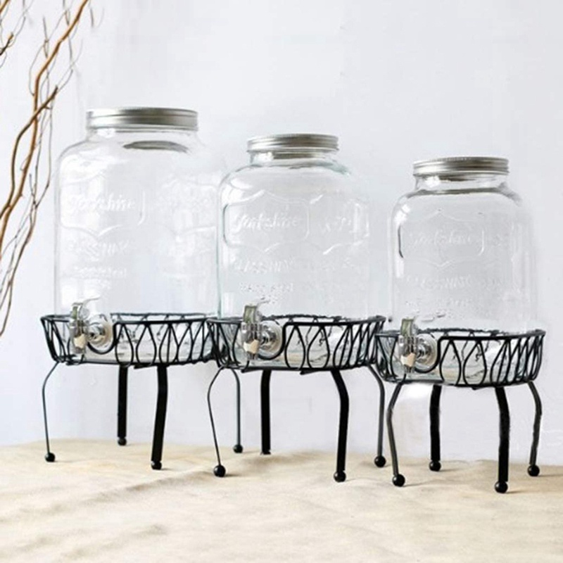 Kim loại Sắt Máy phân phối đồ uống Đứng Giỏ đựng đồ uống Nước trái cây Trà Giá đỡ cho quán rượu Quầy Bar Quán cà phê Nước ép Trà Rượu bia đã qua sử dụng S