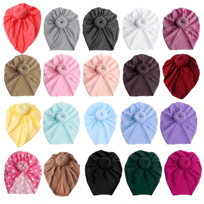Mũ Turban Bằng Vải Cotton Kèm Tai Dành Cho Bé Sơ Sinh
