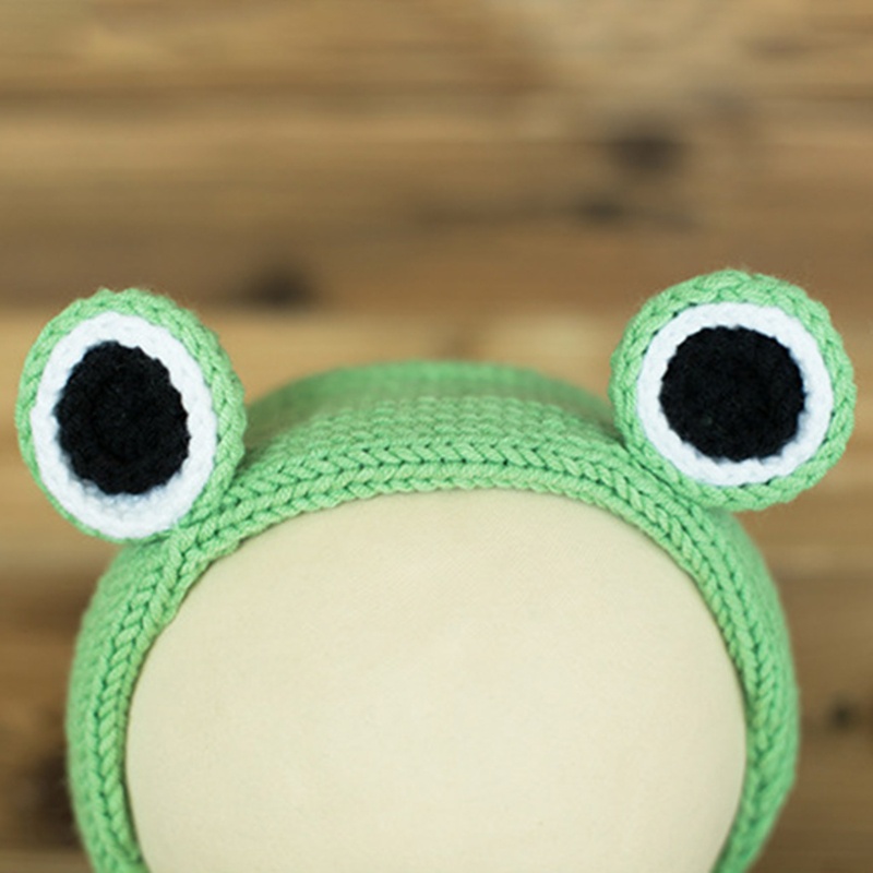 Mũ Dệt Kim Hình Ếch Dễ Thương Làm Phụ Kiện Chụp Ảnh Cho Bé Sơ Sinh