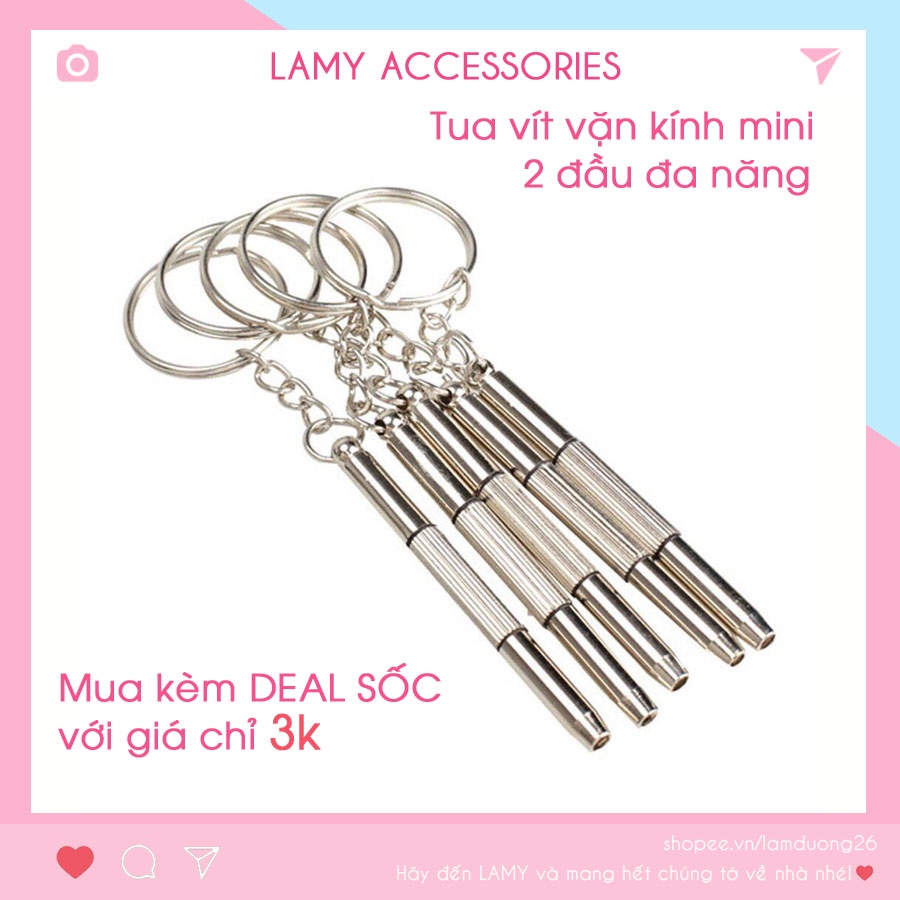 Tua vít mini vặn kính, đồng hồ, điện thoại - Tua vít đa năng 2 chiều kèm móc khóa