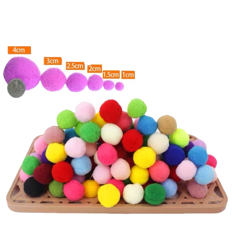 Bịch PomPom đủ màu nhiều kích cỡ nguyên liệu làm handmade