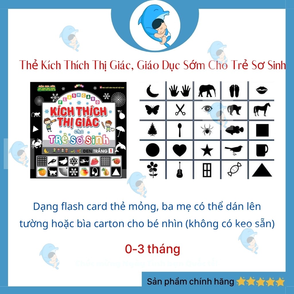 Thẻ Kích Thích Thị Giác, Giáo Dục Sớm Cho Trẻ Sơ Sinh 21X21Cm Giúp Bé Phát Triển Toàn Diện
