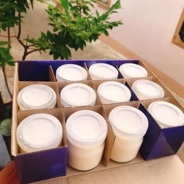Bán lẻ 1 hũ thuỷ tinh làm sữa chua có hình