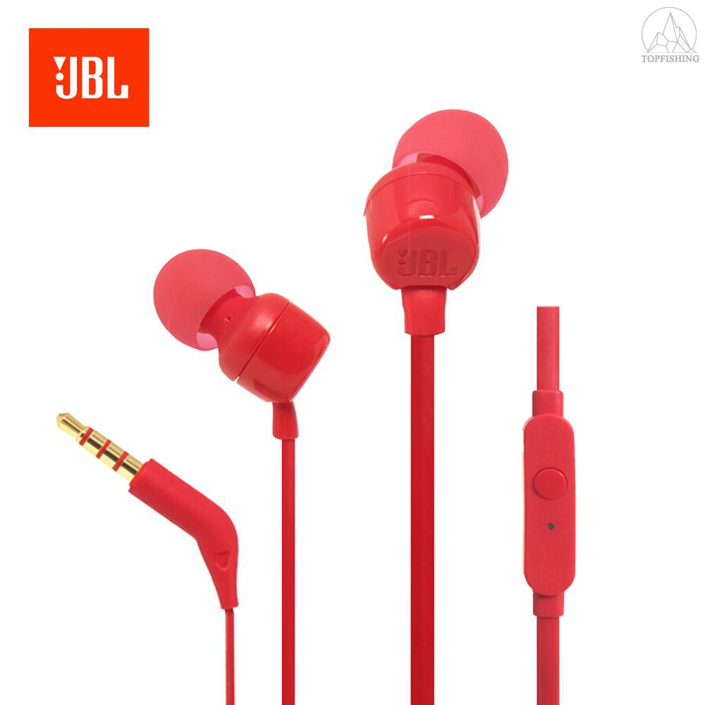 Tfh★JBL T110 In Ear Earphones With Microphone Wired Control Headphone 3.5mm Jack Earbuds For Huawei Xiaomi Samsung Mobil