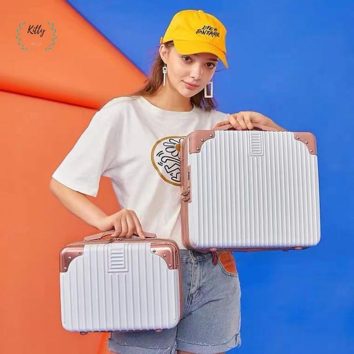 Vali du lịch , túi đựng  hành lí xách tay 14 inch nhỏ nhẹ , vali mini