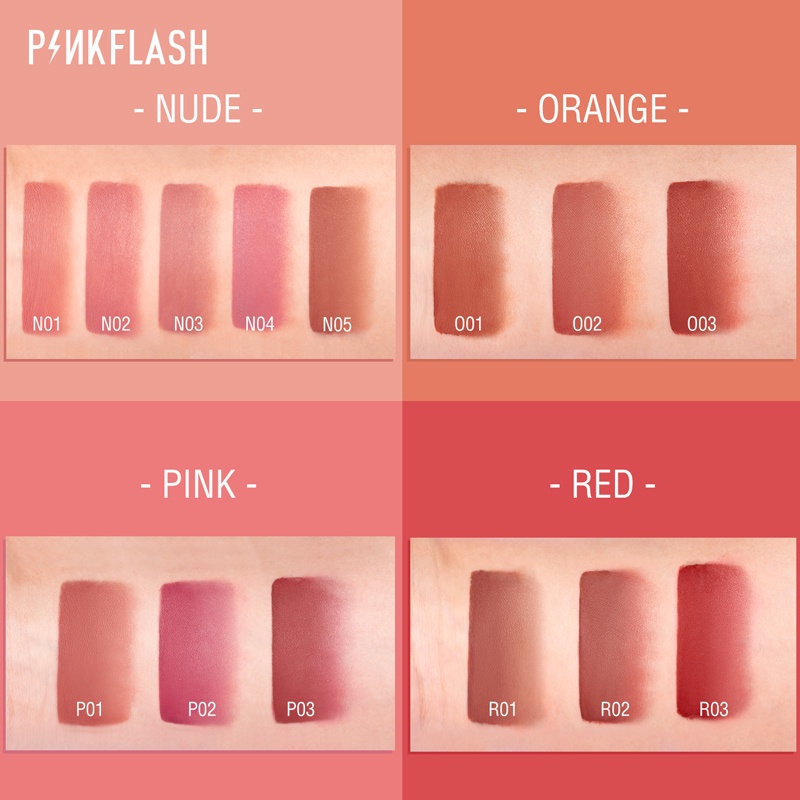 Set son môi dạng lỏng lâu trôi dưỡng ẩm kèm dầu dưỡng môi hiệu Pinkflash