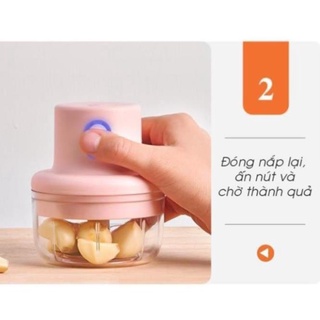 Máy xay tỏi ớt, xay thịt mini tích điện 250ml - HomeStore