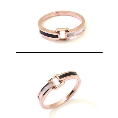 [FreeShip] Nhẫn nữ titan xà cừ đen trắng J3-311 - CAM KẾT KHÔNG BAY MÀU