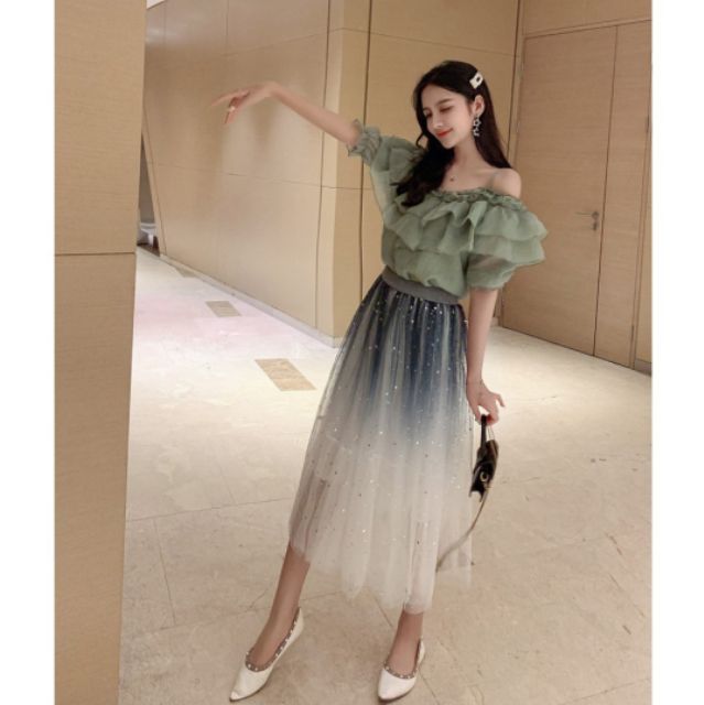 Chân Váy Luới Gắn Sao Phối Màu Độc Đáo VD0017 | BigBuy360 - bigbuy360.vn