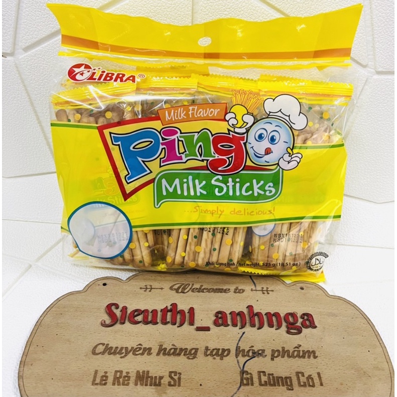 Libra bánh que Pingo hương sữa Milk Stick Biscuit 198g/525g