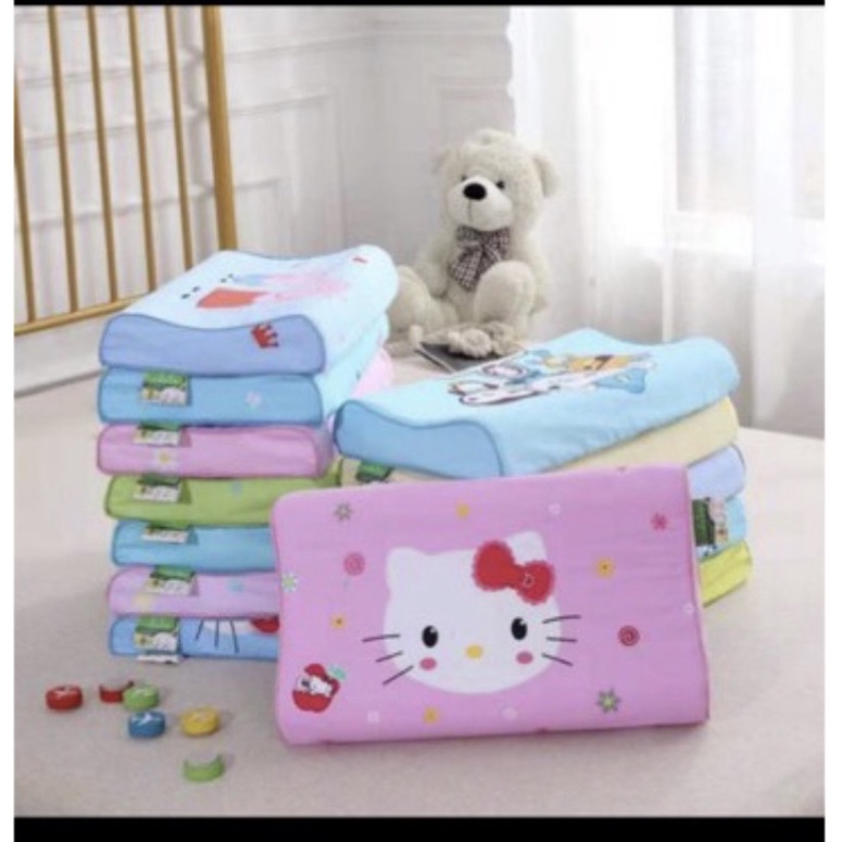 Gối cao su trẻ em 3D vải cotton thoáng mát cho bé yêu