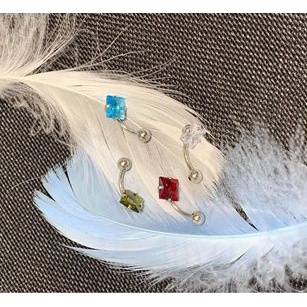 [Rẻ Vô Địch] Khuyên Rốn Hình Thoi - Thép 316L Không Han Gỉ