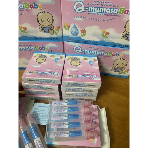 Nước muối sinh lý vô khuẩn cho bé Q-mumasa baby 10ml_1 hộp 5 lọ