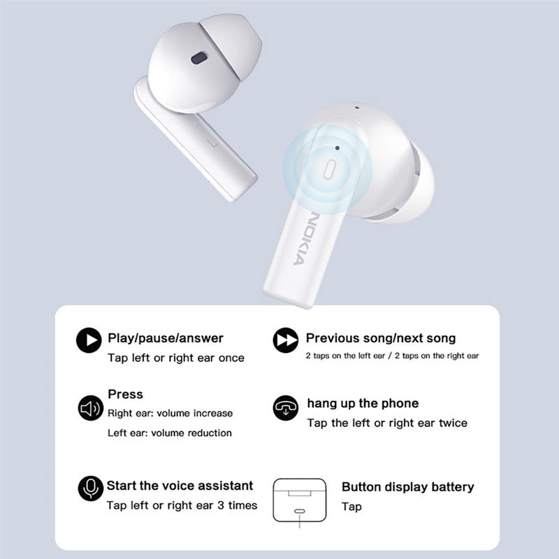 Tai nghe không dây chống ồn có mic bluetooth 5.1 Nokia E3102