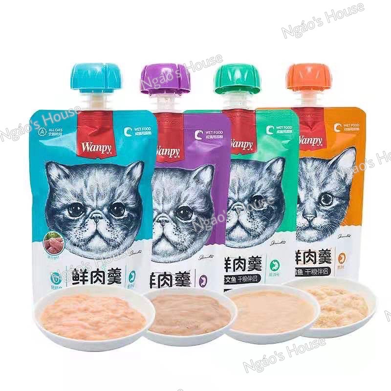 Súp thưởng nắp vặn Wanpy 90gr dành cho mèo