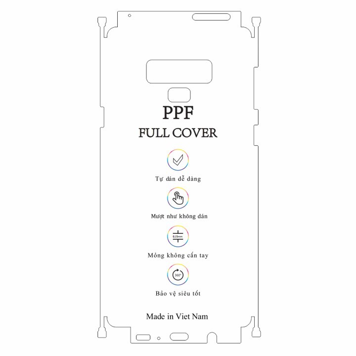 Dán dẻo PPF Samsung Note 9 mặt sau và viền