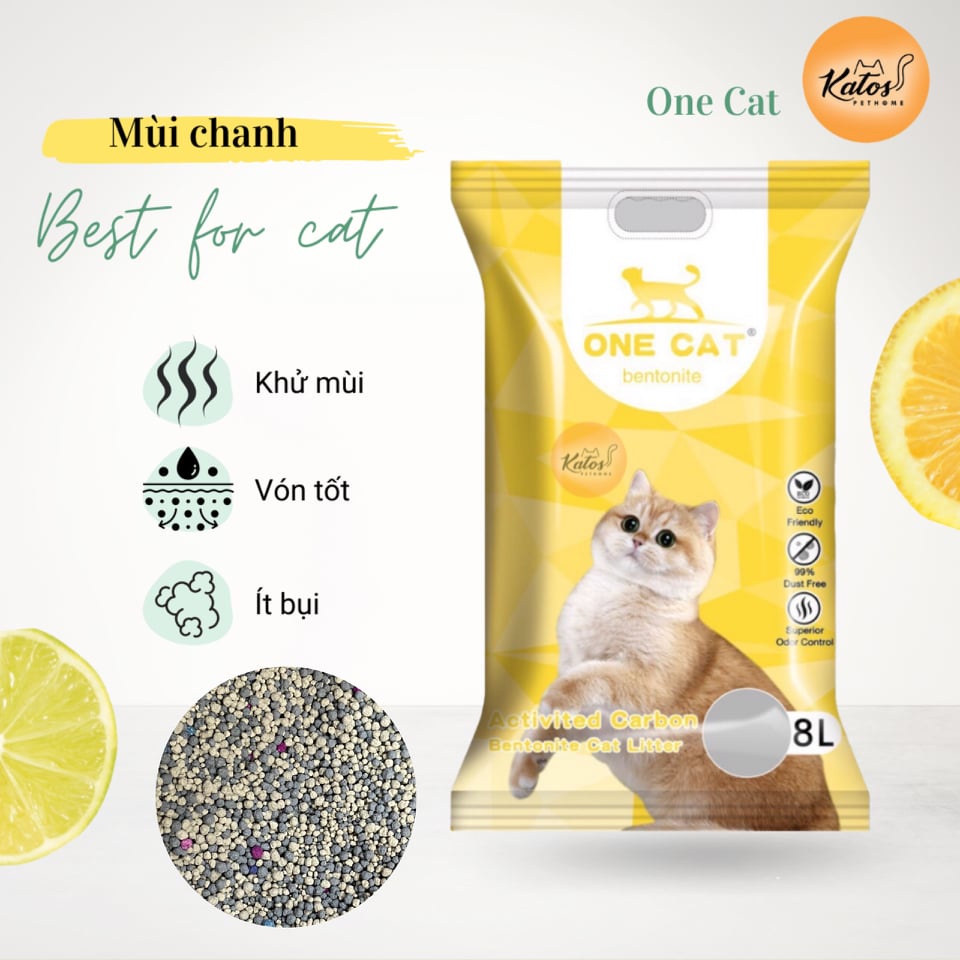 [PHÂN PHỐI] - Cát vệ sinh mèo One Cat Litter 8L/ 4kg - mix than hoạt tính