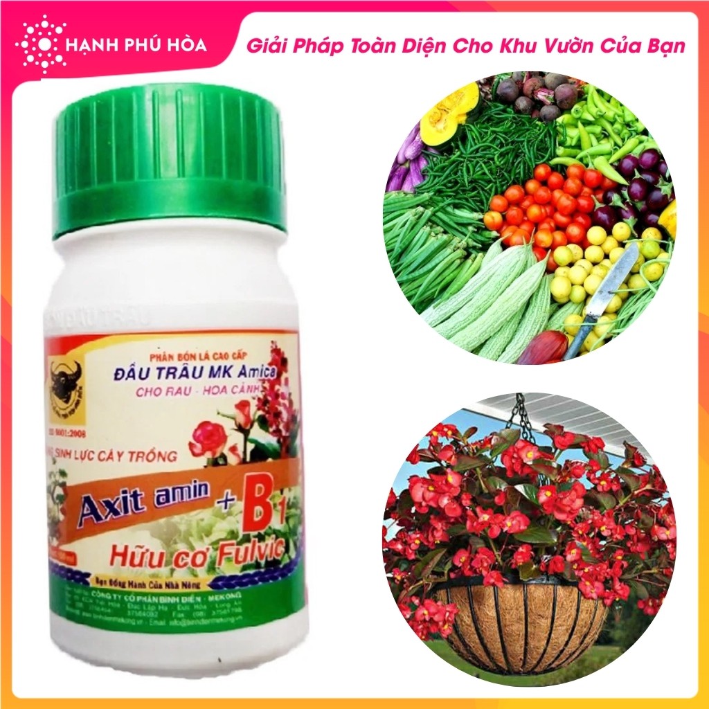 Phân bón lá đầu trâu MK Amica bổ sung B1 và Axit Amin cho rau và hoa cảnh - 100ml