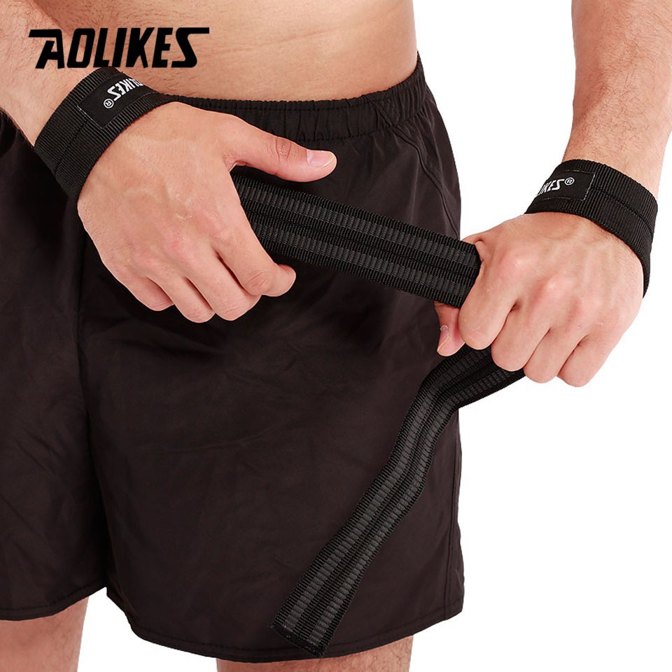 Dây kéo lưng tập gym AOLIKES A-7635 trợ lực cổ tay sport wrist bands