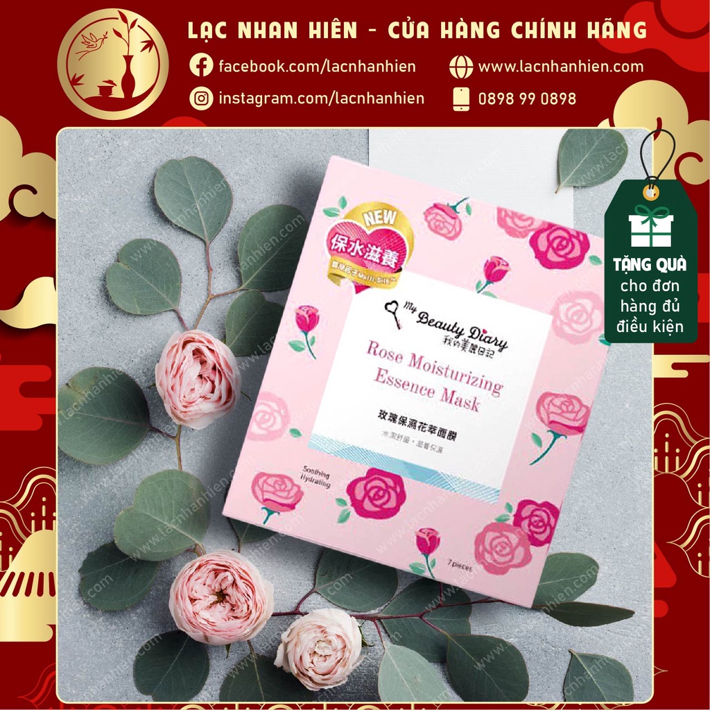 HỘP 07 MIẾNG MẶT NẠ MY BEAUTY DIARY ROSE MOISTURIZING ESSENCE MASK DƯỠNG ẨM CHO MỌI LOẠI DA