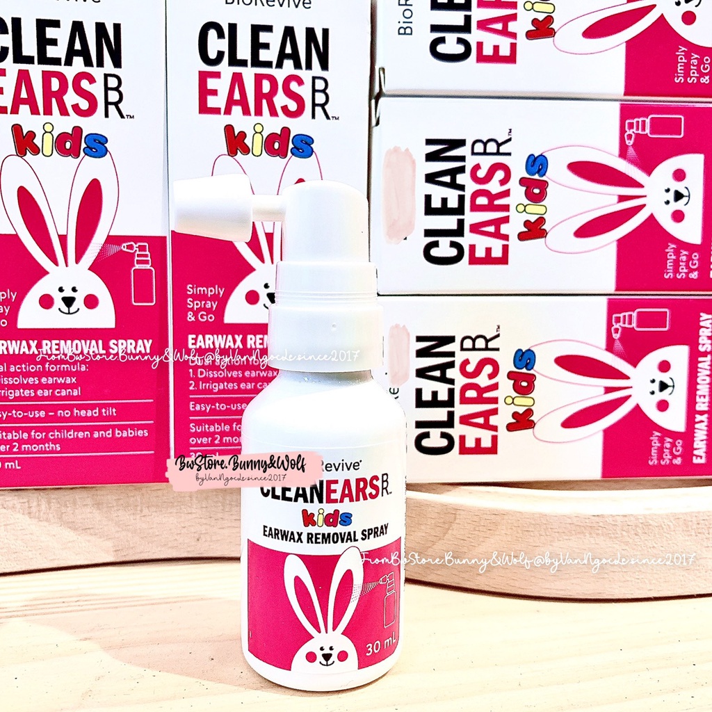 Xịt Tan Ráy Tai Clean Ear Kids 30ml Úc cho bé từ 2m+ [Hàng Air]