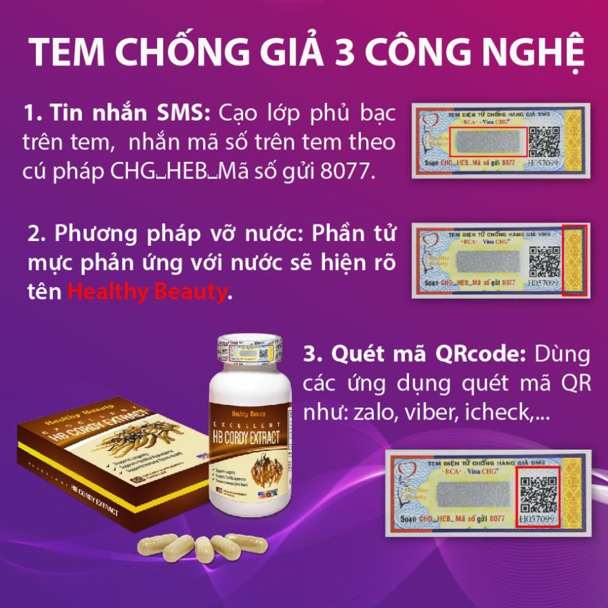 [GIÁ GỐC] HB Cordy Extract tăng ham muốn - Hộp 60 viên