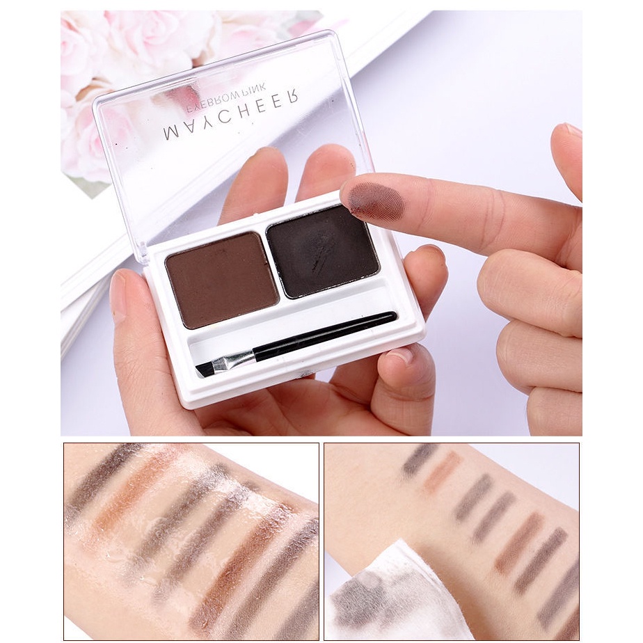 Bảng phấn MAYCHEER trang điểm lông mày 2 màu kèm cọ 4g