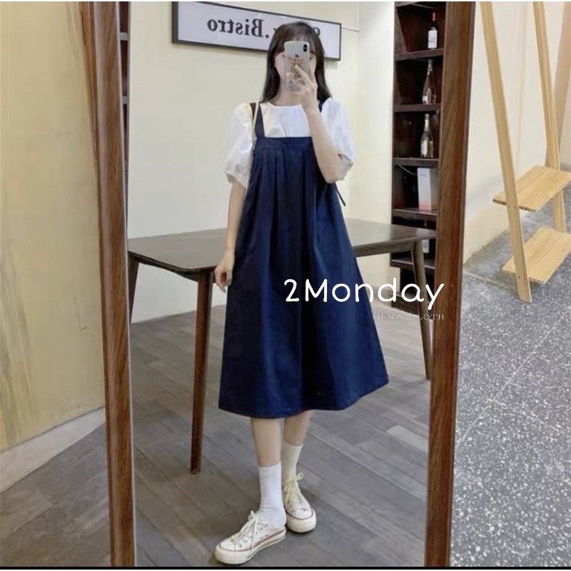 [ẢNH THẬT] Set Yếm Ulzzang 2 món chất thô mát xinh đi chơi