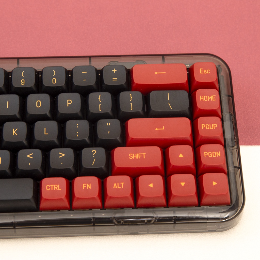 Black Red Doubleshot Keycap CSA Profile Nắp Gắn Bàn Phím Cơ Màu Đỏ Đen 150 Phím 61 68 71 84 87 98 100 104 RK MK