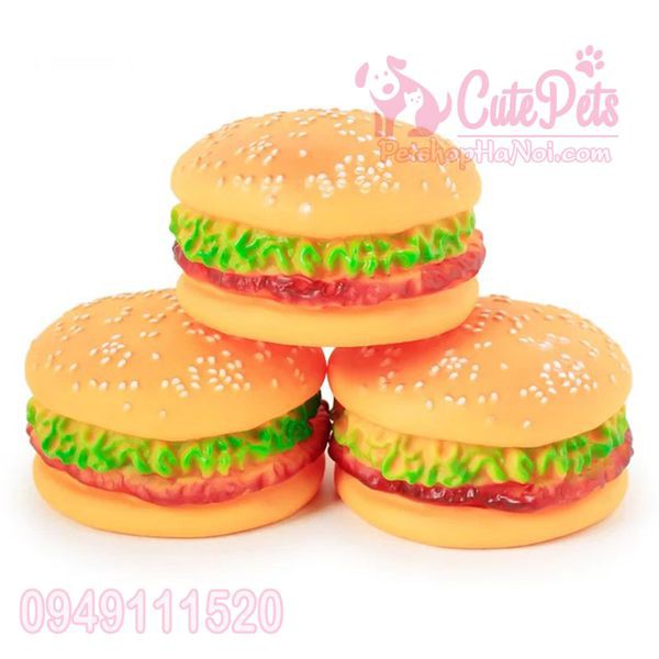 Đồ chơi hình bánh hamburger dành cho thú cưng - Phụ kiện chó mèo Hà Nội