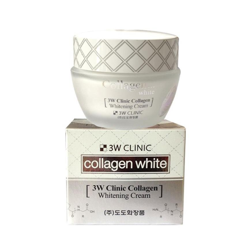 Set dưỡng trắng da dưỡng ẩm chiết xuất từ Collagen 3W Clinic Hàn Quốc giúp da mềm mại trắng sáng [Nước hoa hồng+ kem]