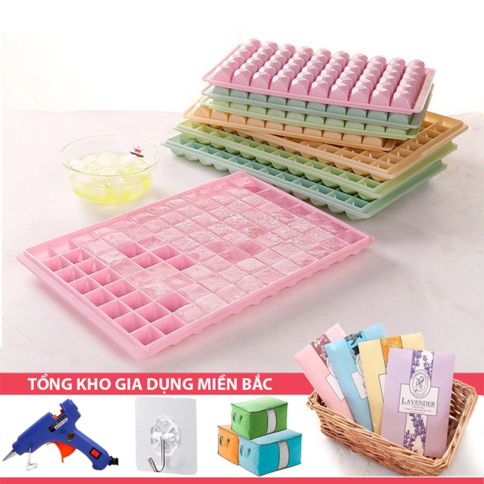 [Tổng Kho Sỉ] Khay Làm Đá Viên Kim Cương 60/96 Lỗ - Khay Đựng Đá Tủ Lạnh - Làm Thạch, Rau Câu (Nhựa PVC Cao Cấp)