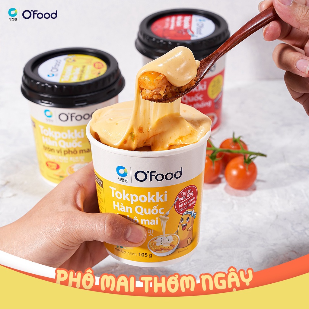 Bánh Gạo Tokpokki Hàn Quốc Vị Phô Mai O'Food Ly 105G Chính Hãng
