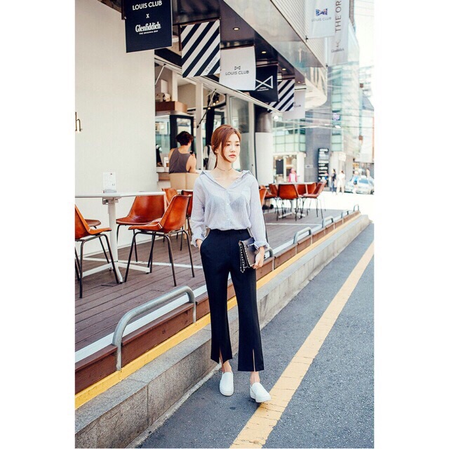 Quần Tây ống loe xẻ ly trước “giống y hình” | BigBuy360 - bigbuy360.vn