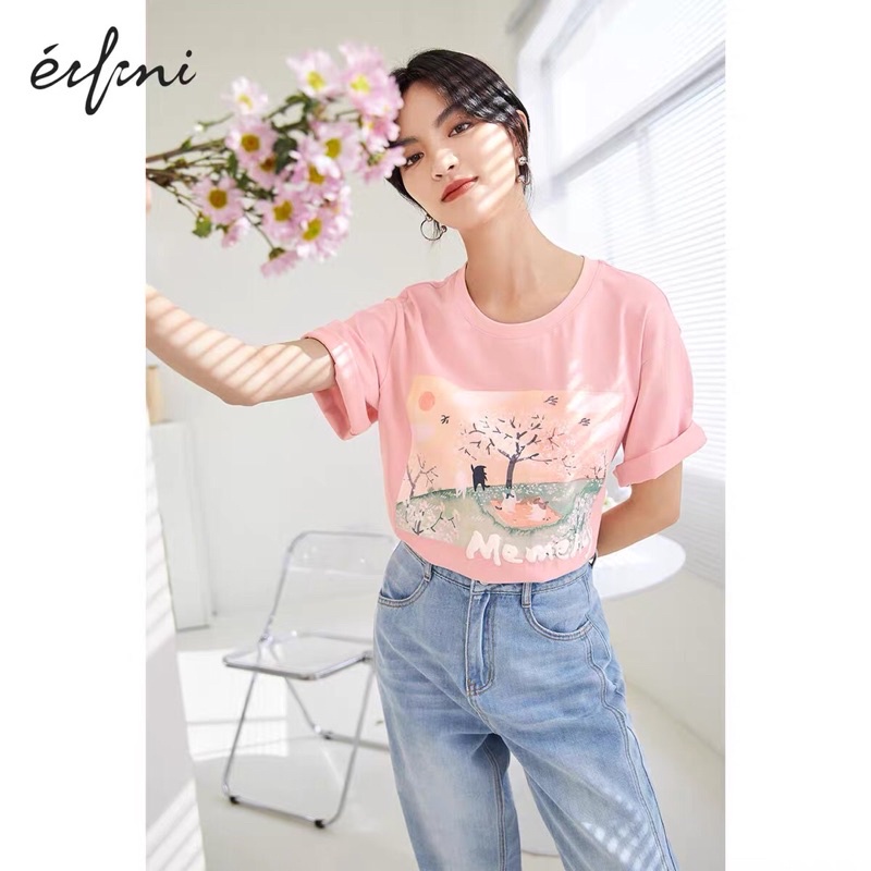 Áo thun hoạ tiết nhiều màu Eifini