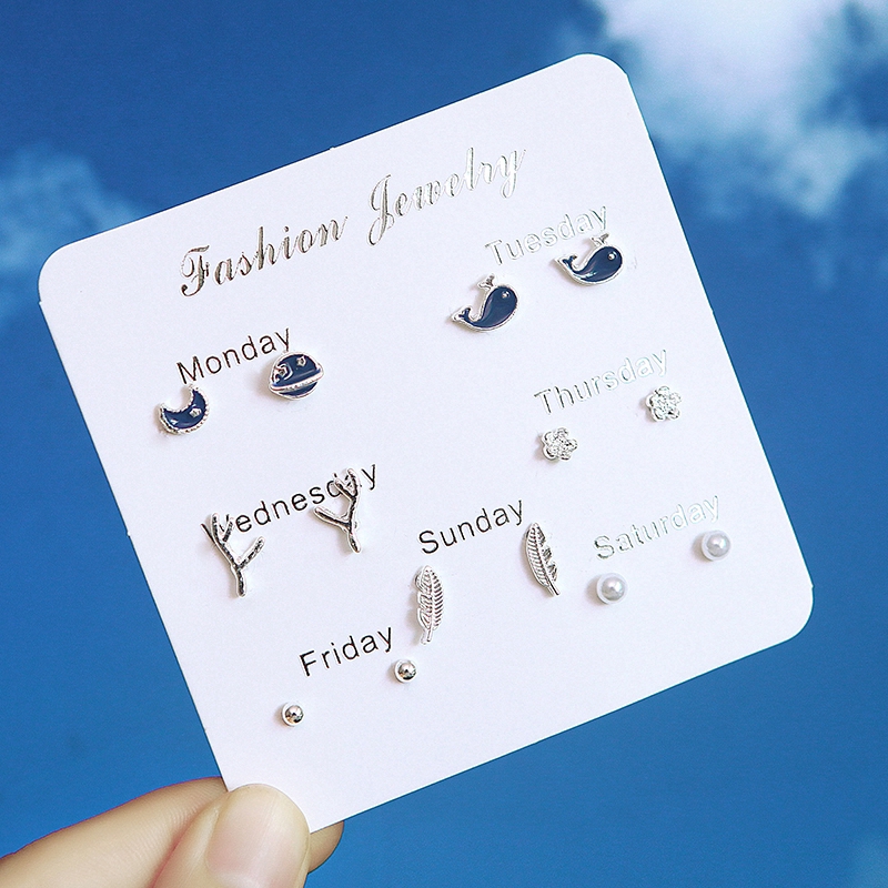 XiaoboACC Bộ 7 Cặp Khuyên Tai Phong Cách Thời Trang Hàn Quốc | BigBuy360 - bigbuy360.vn