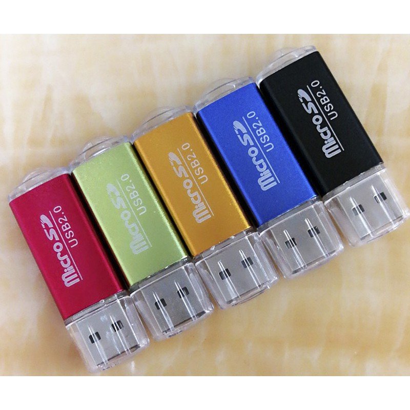 Đầu đọc thẻ nhớ mini usb 2.0, đầu đọc thẻ nhớ micro sd tốc độ cao vỏ nhôm