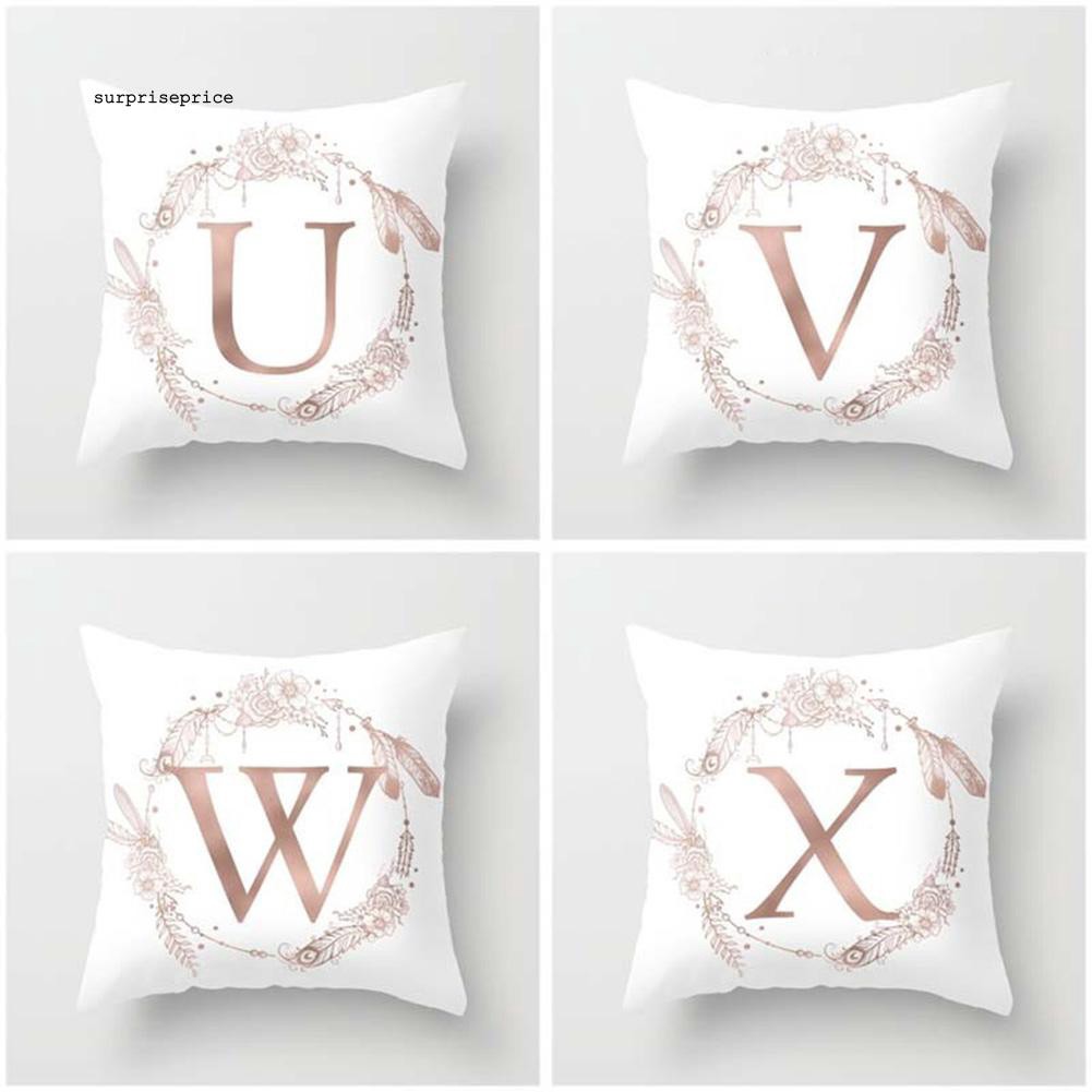 Bao bọc gối trang trí in hình hoa &amp; chữ cái