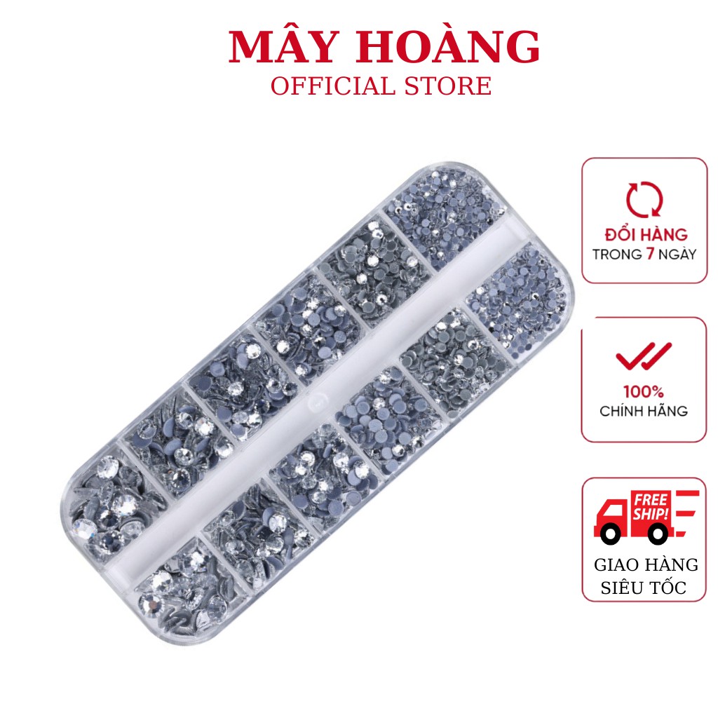 Đá khay chân keo mix size màu trắng 1440v