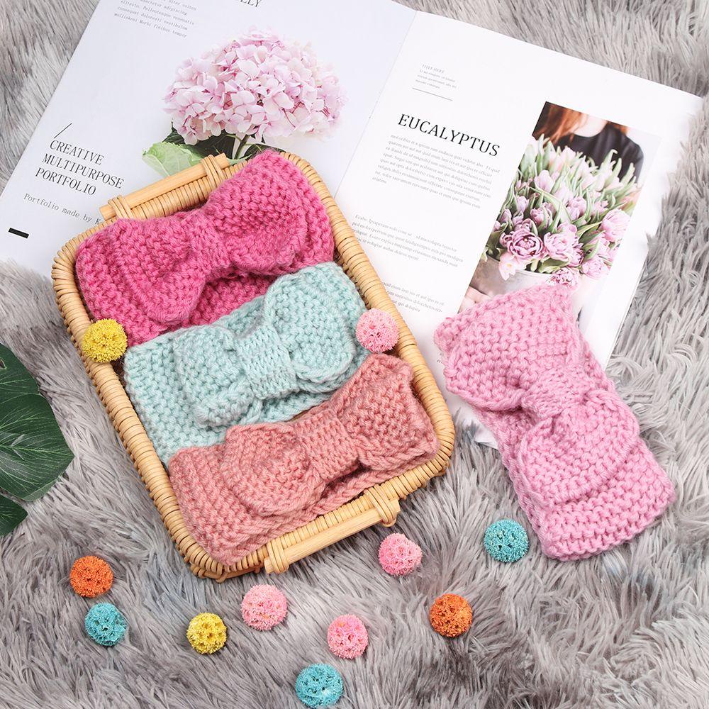 Băng Đô Đan Len Co Giãn Màu Sắc Ngọt Ngào Thời Trang Mùa Đông Cho Bé